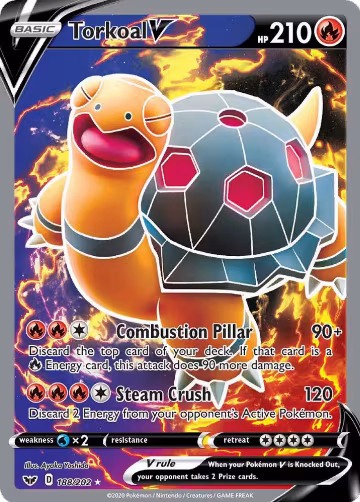 Torkoal V (Full Art) (188/202), Sword & Shield Base Set — Pokémon card price