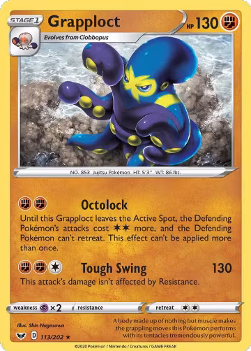 Grapploct (113/202), Sword & Shield Base Set — Pokémon card price