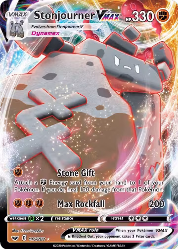 Stonjourner VMAX (116/202), Sword & Shield Base Set — Pokémon card price