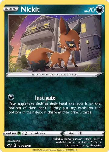 Nickit (125/202), Sword & Shield Base Set — Pokémon card price