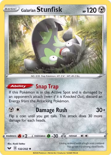 Galarian Stunfisk (132/202), Sword & Shield Base Set — Pokémon card price