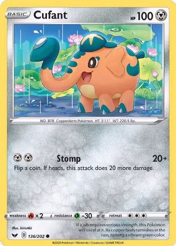 Cufant (136/202), Sword & Shield Base Set — Pokémon card price