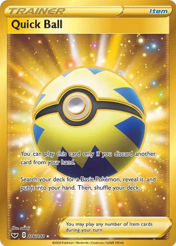 Quick Ball (Secret) (216/202), Sword & Shield Base Set — Pokémon card price