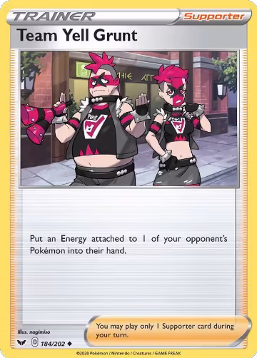 Team Yell Grunt (184/202), Sword & Shield Base Set — Pokémon card price