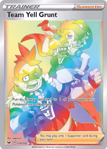 Team Yell Grunt (Secret) (210/202), Sword & Shield Base Set — Pokémon card price