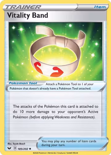 Vitality Band (185/202), Sword & Shield Base Set — Pokémon card price
