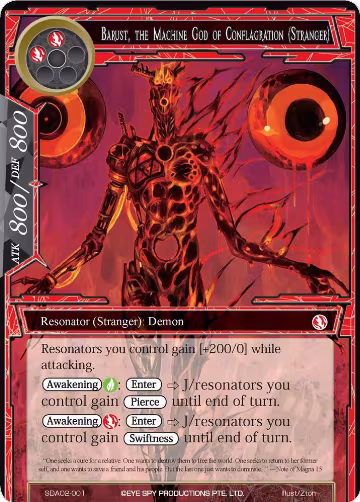 Barust, the Machine God of Conflagration (Stranger) (SDAO2-001), Alice Origin II Starter Deck — Force of Will card price