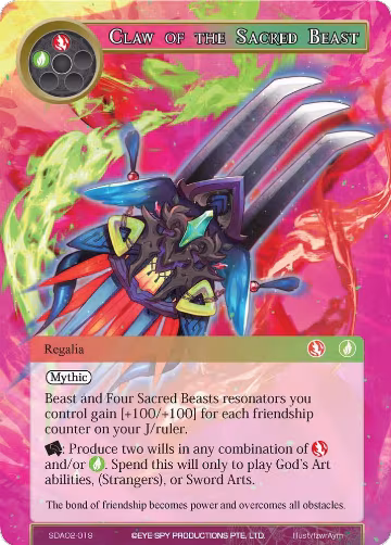 Claw of the Sacred Beast (SDAO2-019), Alice Origin II Starter Deck — Force of Will card price