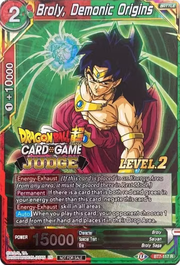 Broly, Demonic Origins (Level 2) (BT7-117), Judge Promotion Cards — DB Super card price