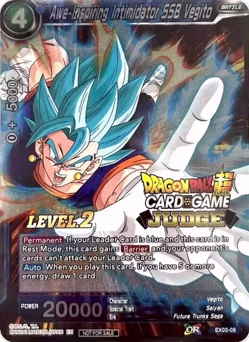 Awe-Inspiring Intimidator SSB Vegito (Level 2) (EX03-08), Judge Promotion Cards — DB Super card price