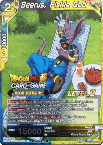 Beerus, Fickle God (Level 2) (BT7-120), Judge Promotion Cards — DB Super card price