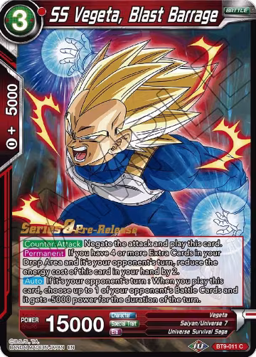SS Vegeta, Blast Barrage (BT9-011), Universal Onslaught Pre-Release Cards — DB Super card price