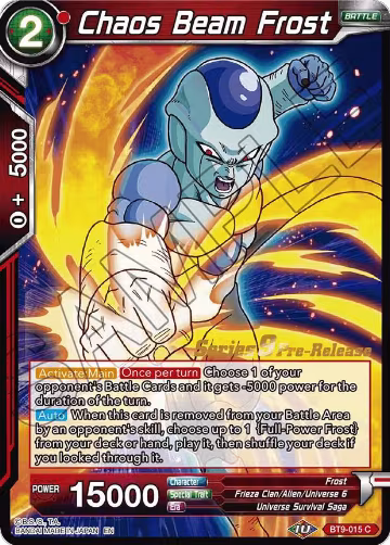 Chaos Beam Frost (BT9-015), Universal Onslaught Pre-Release Cards — DB Super card price