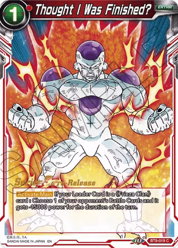Thought I Was Finished? (BT9-019), Universal Onslaught Pre-Release Cards — DB Super card price