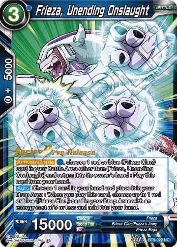 Frieza, Unending Onslaught (BT9-022), Universal Onslaught Pre-Release Cards — DB Super card price