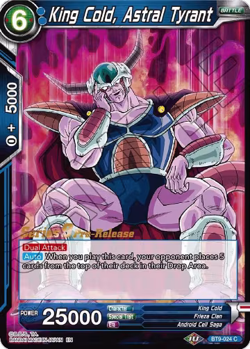 King Cold, Astral Tyrant (BT9-024), Universal Onslaught Pre-Release Cards — DB Super card price