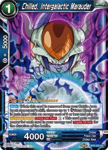 Chilled, Intergalactic Marauder (BT9-025), Universal Onslaught Pre-Release Cards — DB Super card price