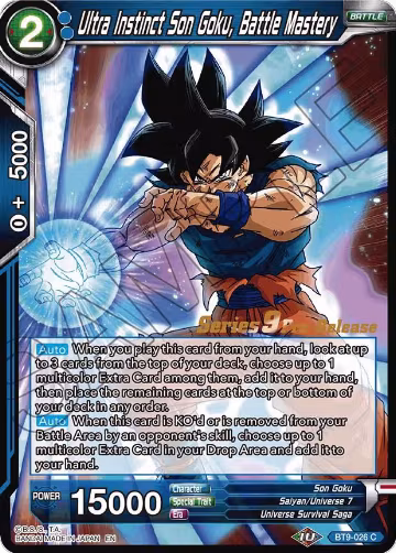 Ultra Instinct Son Goku, Battle Mastery (BT9-026), Universal Onslaught Pre-Release Cards — DB Super card price