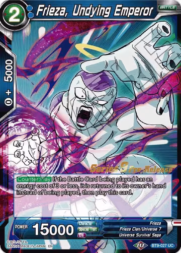Frieza, Undying Emperor (BT9-027), Universal Onslaught Pre-Release Cards — DB Super card price