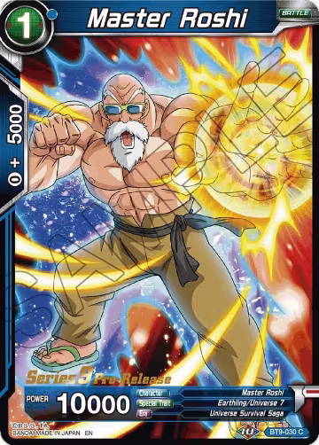 Master Roshi (BT9-030), Universal Onslaught Pre-Release Cards — DB Super card price