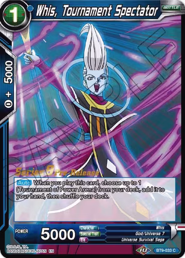 Whis, Tournament Spectator (BT9-033), Universal Onslaught Pre-Release Cards — DB Super card price