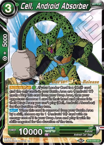 Cell, Android Absorber (BT9-039), Universal Onslaught Pre-Release Cards — DB Super card price