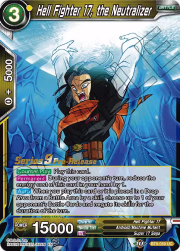 Hell Fighter 17, the Neutralizer (BT9-059), Universal Onslaught Pre-Release Cards — DB Super card price
