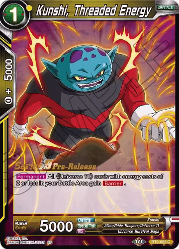 Kunshi, Threaded Energy (BT9-063), Universal Onslaught Pre-Release Cards — DB Super card price