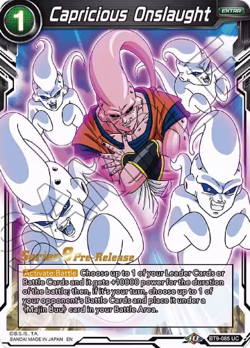 Capricious Onslaught (BT9-085), Universal Onslaught Pre-Release Cards — DB Super card price