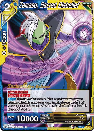 Zamasu, Sacred Disbelief (BT9-091), Universal Onslaught Pre-Release Cards — DB Super card price