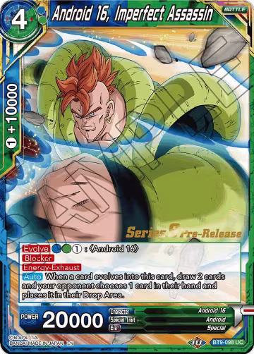 Android 16, Imperfect Assassin (BT9-098), Universal Onslaught Pre-Release Cards — DB Super card price