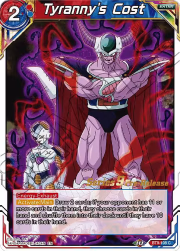 Tyranny's Cost (BT9-108), Universal Onslaught Pre-Release Cards — DB Super card price