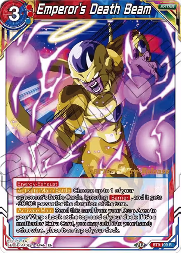 Emperor's Death Beam (BT9-109), Universal Onslaught Pre-Release Cards — DB Super card price