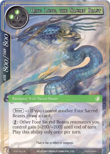 Qing Long, the Sacred Beast (AO2-027), Alice Origin II — Force of Will card price