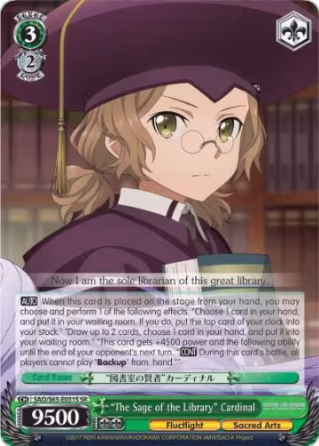 "The Sage of the Library" Cardinal (SR) (SAO/S65-E031S SR), Sword Art Online -Alicization- — Weiß Schwarz card price