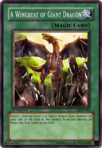 A Wingbeat of Giant Dragon (LOD-044), Legacy of Darkness — Yu-Gi-Oh! card price