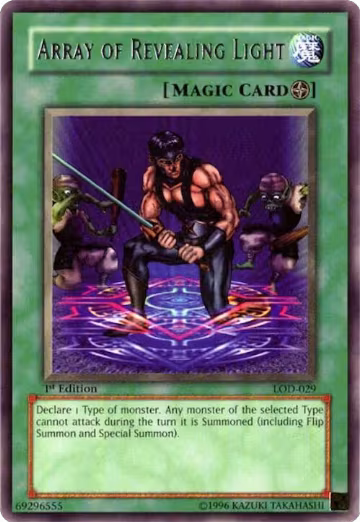 Array of Revealing Light (LOD-029), Legacy of Darkness — Yu-Gi-Oh! card price