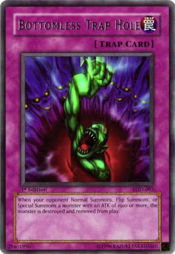 Bottomless Trap Hole (LOD-092), Legacy of Darkness — Yu-Gi-Oh! card price