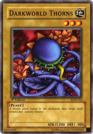 Darkworld Thorns (LOB-114), The Legend of Blue Eyes White Dragon — Yu-Gi-Oh! card price