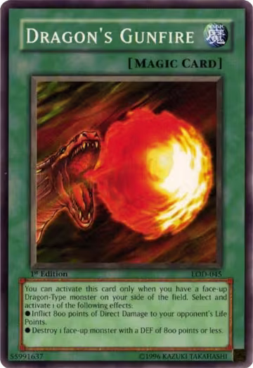Dragon's Gunfire (LOD-045), Legacy of Darkness — Yu-Gi-Oh! card price
