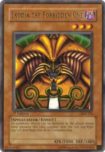 Exodia the Forbidden One (LOB-124), The Legend of Blue Eyes White Dragon — Yu-Gi-Oh! card price