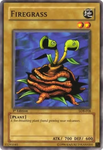Firegrass (LOB-018), The Legend of Blue Eyes White Dragon — Yu-Gi-Oh! card price
