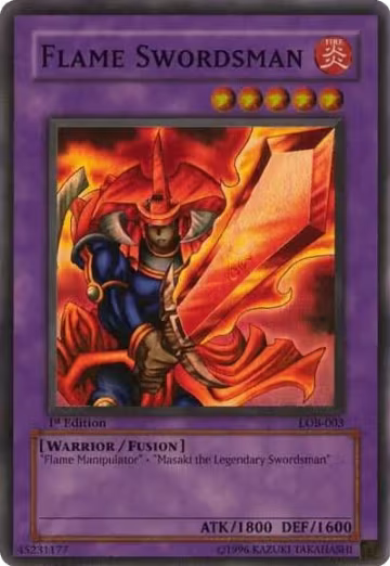 Flame Swordsman (LOB-003), The Legend of Blue Eyes White Dragon — Yu-Gi-Oh! card price