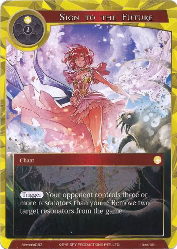 Sign to the Future (Memoria083), Alice Origin Memoria Cards — Force of Will card price