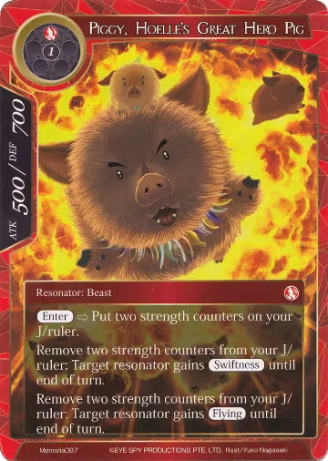 Piggy, Hoelle's Great Hero Pig (Memoria087), Alice Origin Memoria Cards — Force of Will card price