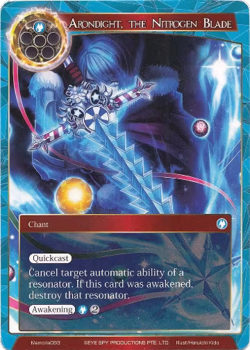 Arondight, the Nitrogen Blade (Memoria093), Alice Origin Memoria Cards — Force of Will card price