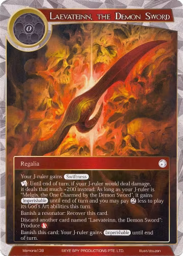 Laevateinn, the Demon Sword (Memoria138), Alice Origin Memoria Cards — Force of Will card price