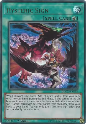 Hysteric Sign (DUOV-EN093), Duel Overload — Yu-Gi-Oh! card price