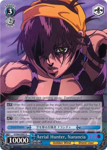Aerial Hunter, Narancia (JJ/S66-E081 R), JoJo's Bizarre Adventure: Golden Wind — Weiß Schwarz card price