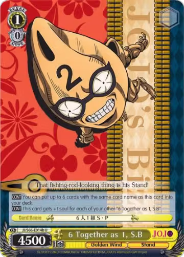 6 Together as 1, S.B (B) (JJ/S66-E014b U), JoJo's Bizarre Adventure: Golden Wind — Weiß Schwarz card price